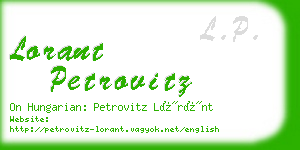 lorant petrovitz business card